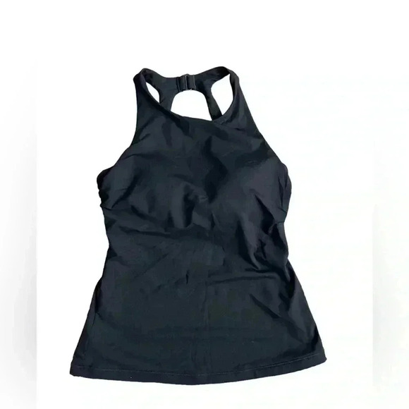 Athleta  32 B/C Black Maldives High Neck Tankini Top Swim - Picture 1 of 8